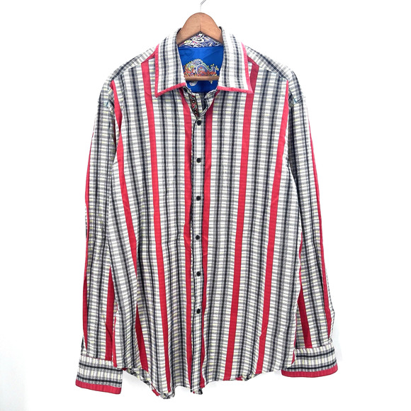 Robert Graham Colorful Striped Button Up Dress Shirt Mens XL - Picture 1 of 9
